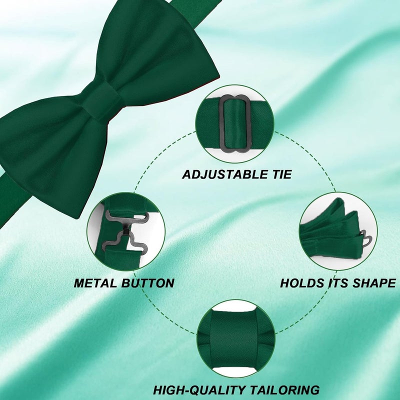 WOXVM Men's Bow Ties Solid Color Pre-Tied Bow Tie Satin Formal Tuxedo Bowtie Adjustable Neck Bowtie for Men Wedding Party - Image 4